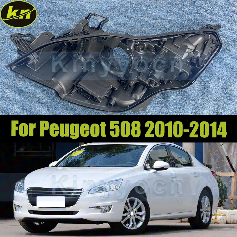 

Car Xenon Headlight Base Cover For Peugeot 508 2010 2011 2012 2013 2014 Headlamp House Headlight Black Back Rear Shell