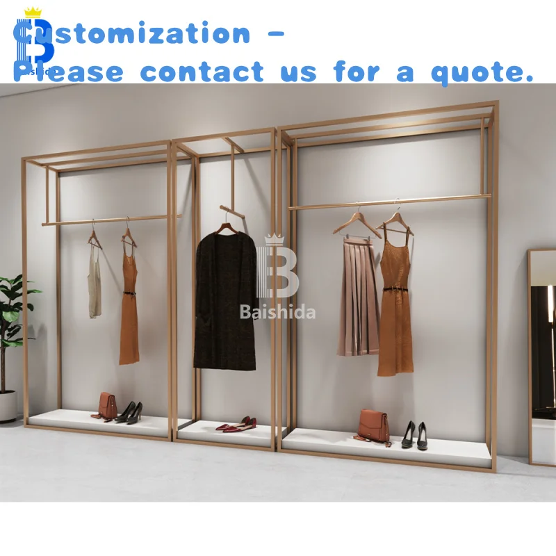 

custom.New World Women's Boutique Clothing Store Factory Clothing Display Rack Customized Clothing Rack Metal Rack