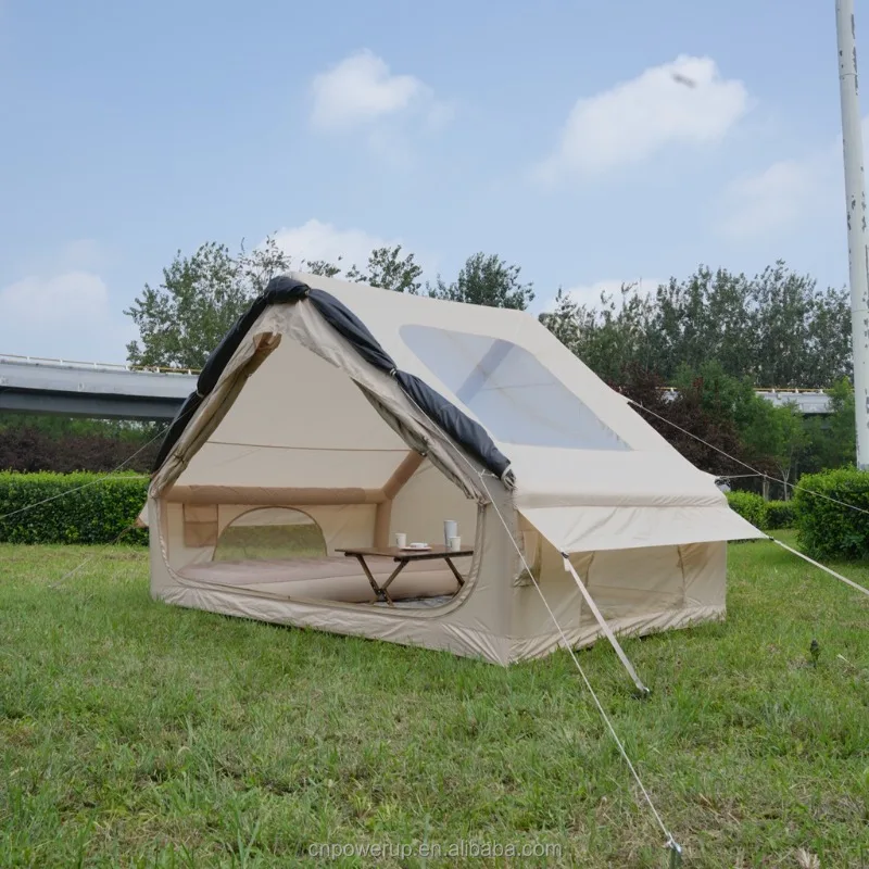 

XMSJ Luxury 6.3m Two-Bedroom Inflatable Tent 300D Oxford PVC Quick Automatic Opening Waterproof Canopy Connectable Roof Portable