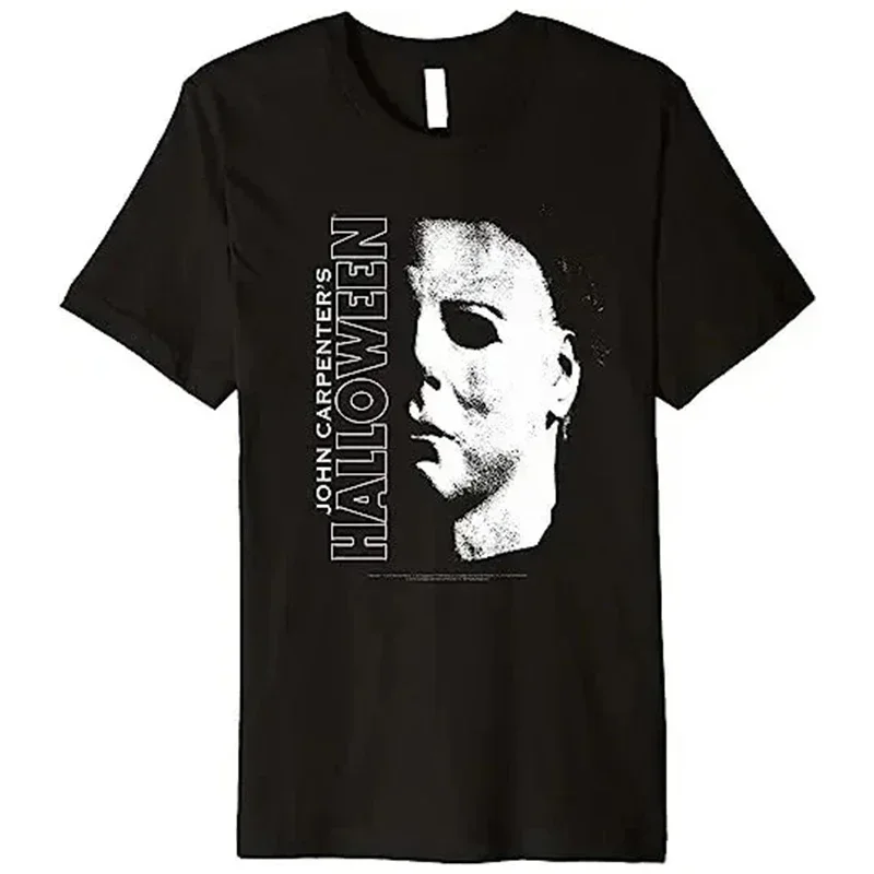 Michael Myers T Shirt Men Fashion T-shirt Cotton Tshirt Kids Hip Hop Tops Tees Vintage Tshirt Boy Tees Halloween Tshirt Unisex