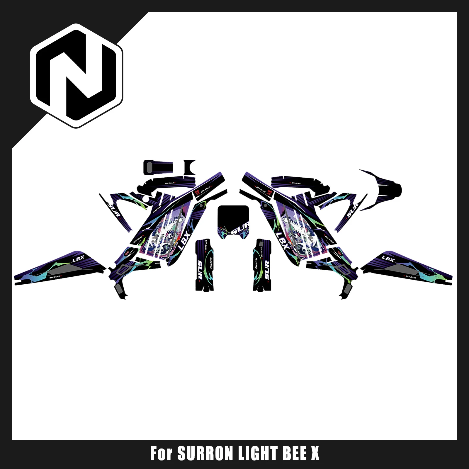 

For Surron Light Bee X Motocross Fairing Graphic Background Decals Sticker Customize For Sur-Ron Light Bee X Electric Dirt Bike