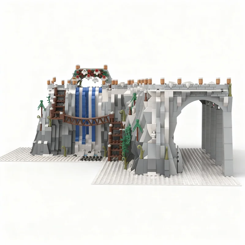 ชุดตัวต่อ MOC 1563 ชิ้น โมเดลอุโมงค์มุมมองฤดูหนาวคริสต์มาส ของเล่นตัวต่อ ของขวัญคริสต์มาส บล็อกสร้างสรรค์ แนวคิดการสร้าง ของเล่นเสริมพัฒนาการ