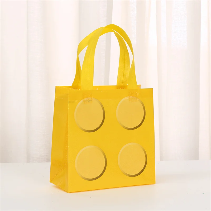 StoBag 8/20pcs Cartoon Building Block Non-woven Tote Bags Kids Gift Package Fabric Waterproof Storage Reusable Pouches Party