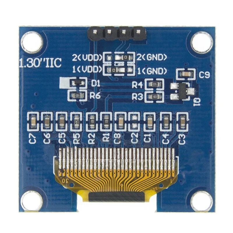 Módulo de exibição oled de 1.3 ", chip de unidade de cor branca/azul sh1106 128x64 1.3 polegadas, lcd oled iic i2c ressonado para arduino