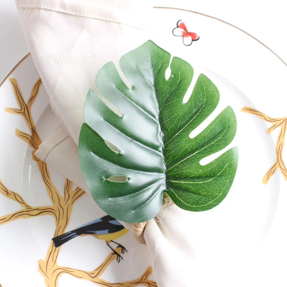 

4 pcs Lightweight Napkin Buckles Lovely Turtle Leaf Design Easy Carry Household Clasps Decorative Accessories For Daily Events