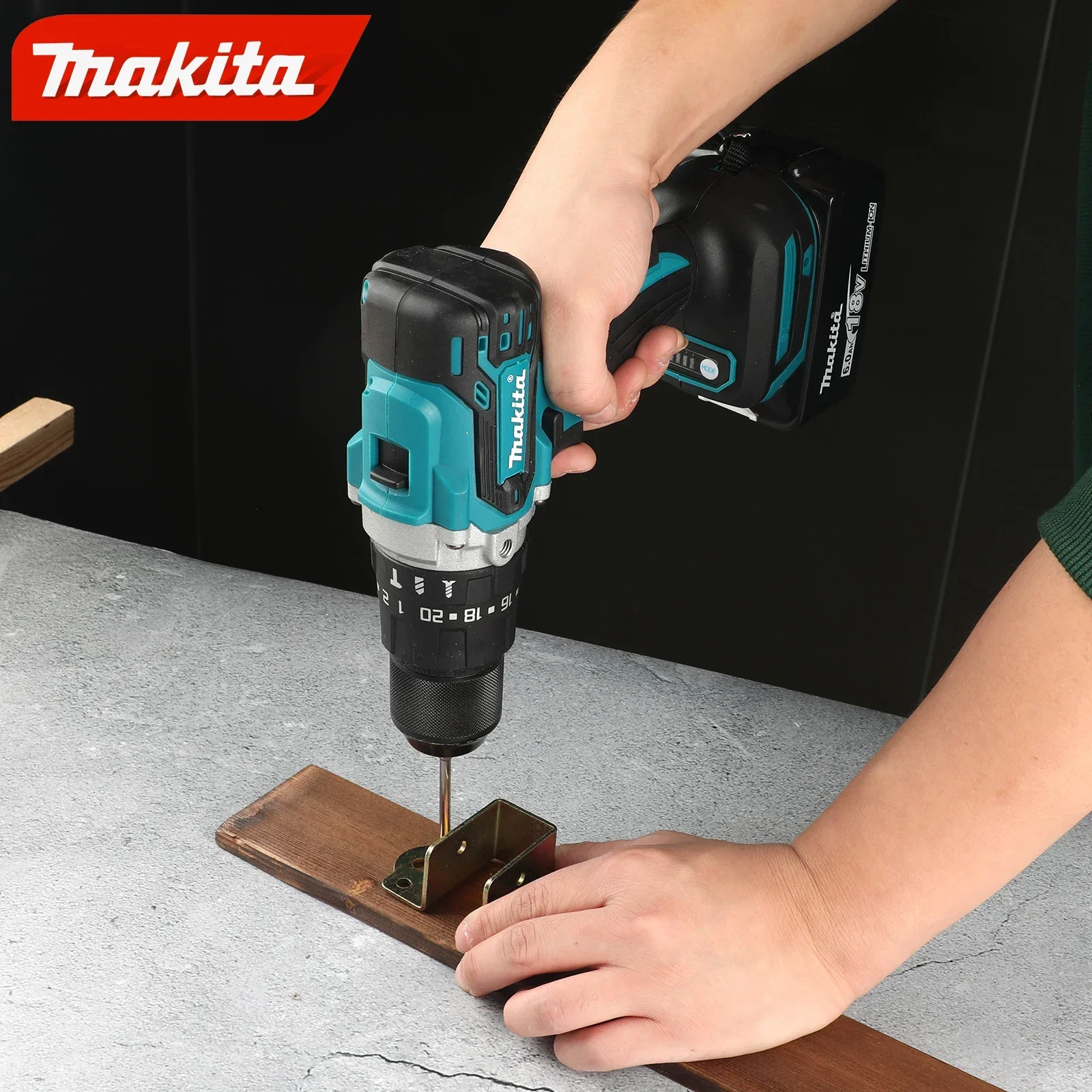 

Makita Power Tool DHP487 brushless rechargeable impact drill, high-torque electric screwdriver Tool