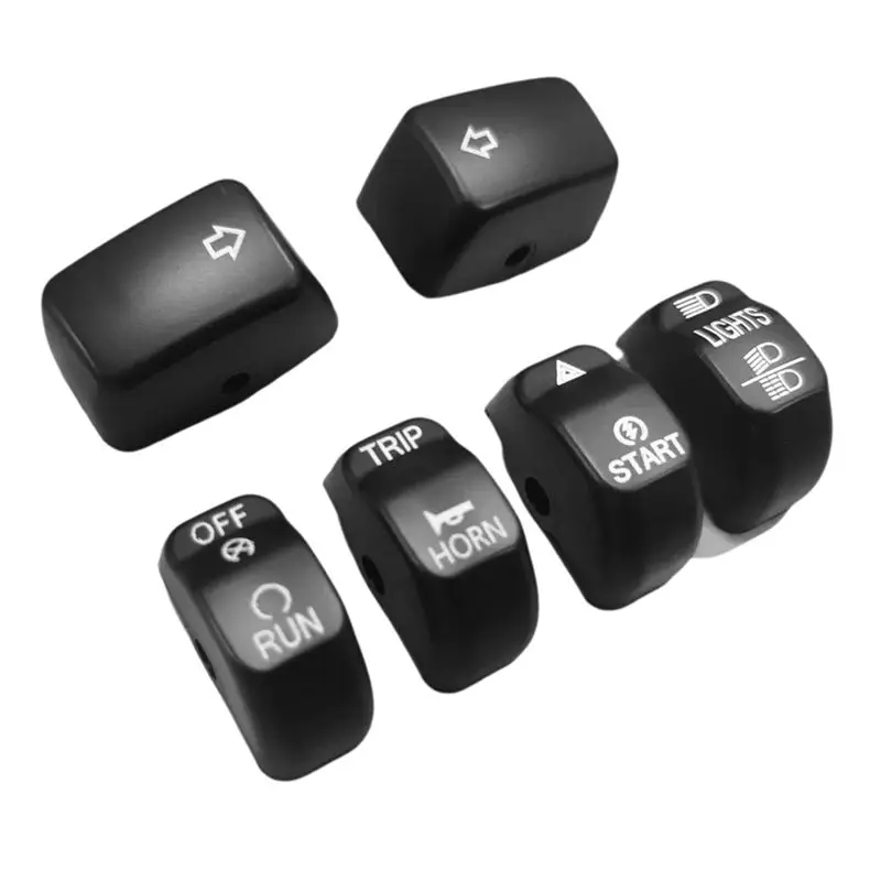A54K-6Pcs/Set Motorcycle Handlebar Control Switch Cover Button Caps For Softail Sportster 883 1200 Dyna CVO Softail