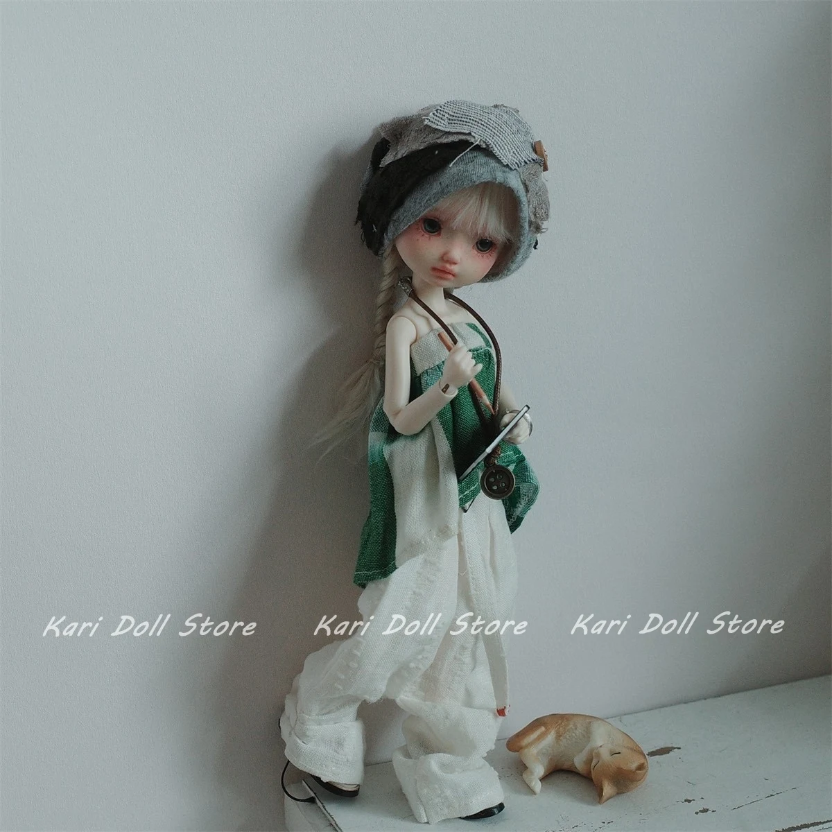 Kari Doll Clothes and skirts Powder Green Art Student Outfit Set for Landazz Landoudou Doll