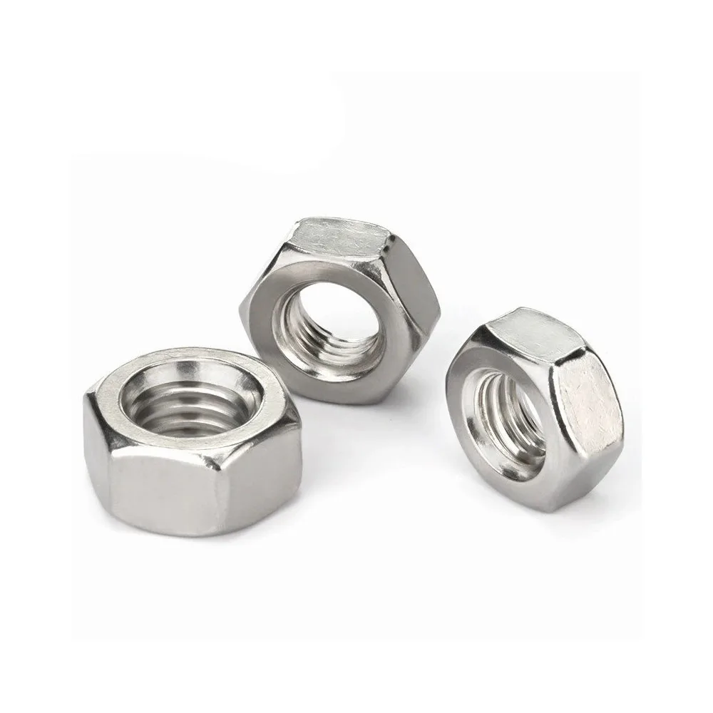 1-20PCS A2-70 Hex Nut Fine Thread M8 M10 M12 M14 M16 M20 A2 304 Stainless Steel Hexagon Nuts GB6171 1.0~1.5 Teeth Pitch