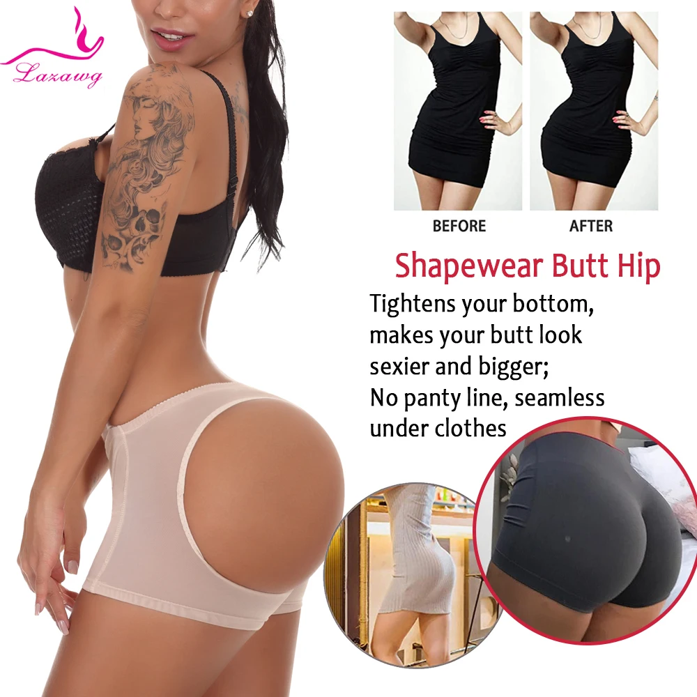 LAZAWG Women Butt Lifter Panties Booty Lifting Shorts Tummy Control Push Up Panty with Belt Hip Ehancer Underwear Body Shaper