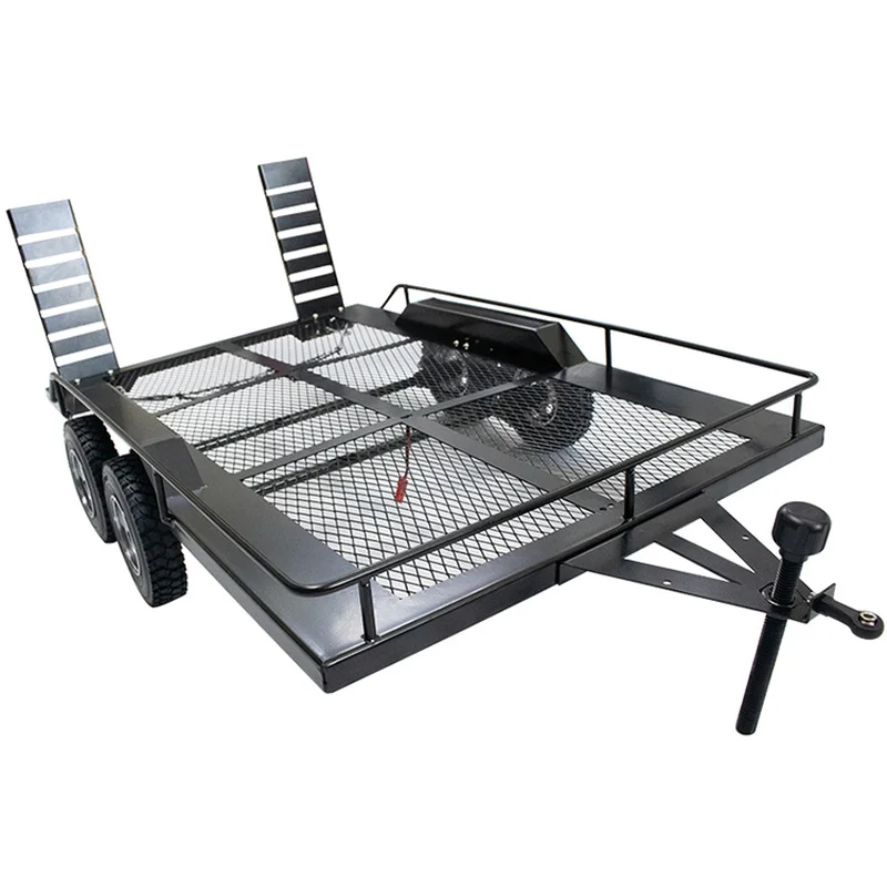 KYXRemote control off-road voertuig accessoires 1:8 1:10 model auto simulatie dual as alle metalen flatbed trailer KM4/2 SCX10 Rc