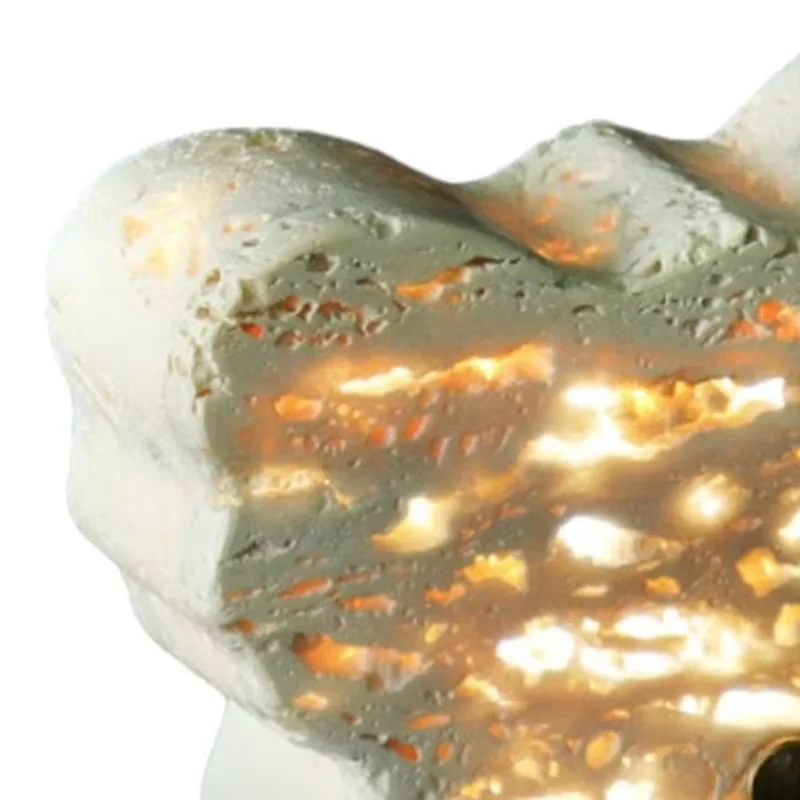 

Unique Natural Pattern Lamp 3 Light Colors Natural Limestone Adjustable Brightness Table Lamp Rechargeable Bedside Lamp