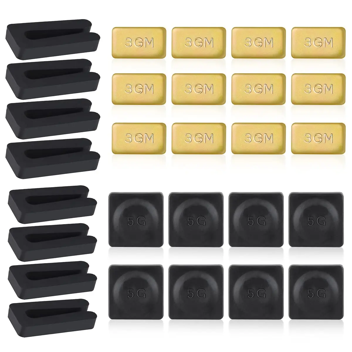 AT29-8 Sets Ceiling Fan Blade Balancing Kit Including Metal Self-Adhesive Gold 3G Weight, Metal Self-Adhesive Black 5G Weight
