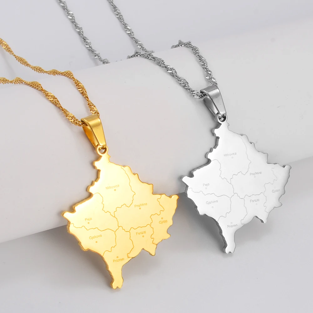 Anniyo New Model / Kosovo Pendant Necklaces For Women Men Stainless Steel Jewelry Kosoves Jewellery @316601B