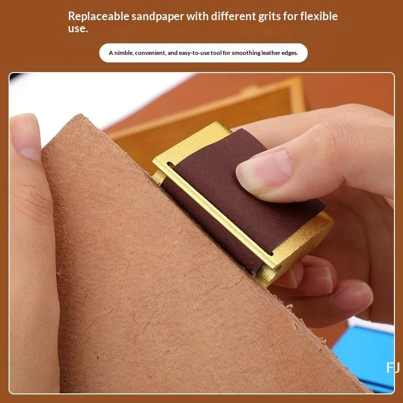 [YU]1Pcs Aluminum Thick Leather Craft Belt Edge Grind Burnish Polish Tool Leathercraft Polished Finish Press Edge Tool DIY
