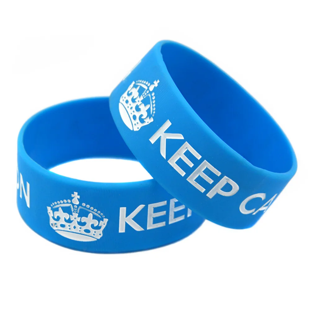 25 Stück, 2,5 cm breit, „Keep Calm And Carry On“-Silikonarmband, inspirierendes Armband, Unisex, tägliches Gummi-Handschmuckstück – Detail 4
