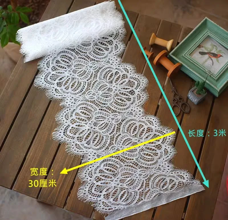 Wide 23cm long 3m new European eyelash lace DIY clothing skirt sexy lingerie decorative lace fabric