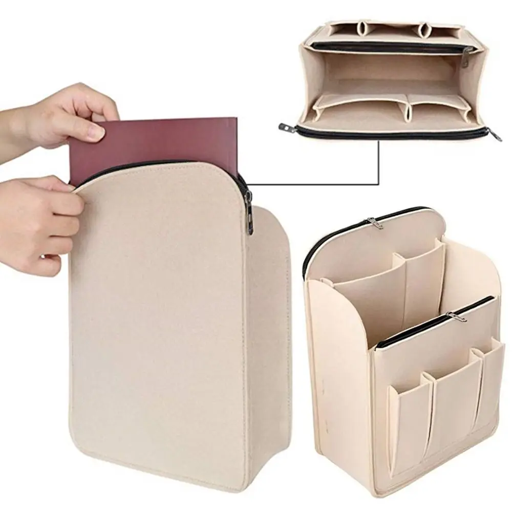 New Multi-Pocket Backpack Inner Bag Felt Portable Insert Bag Travel Large Capacity Bag Organizer for Longchamp