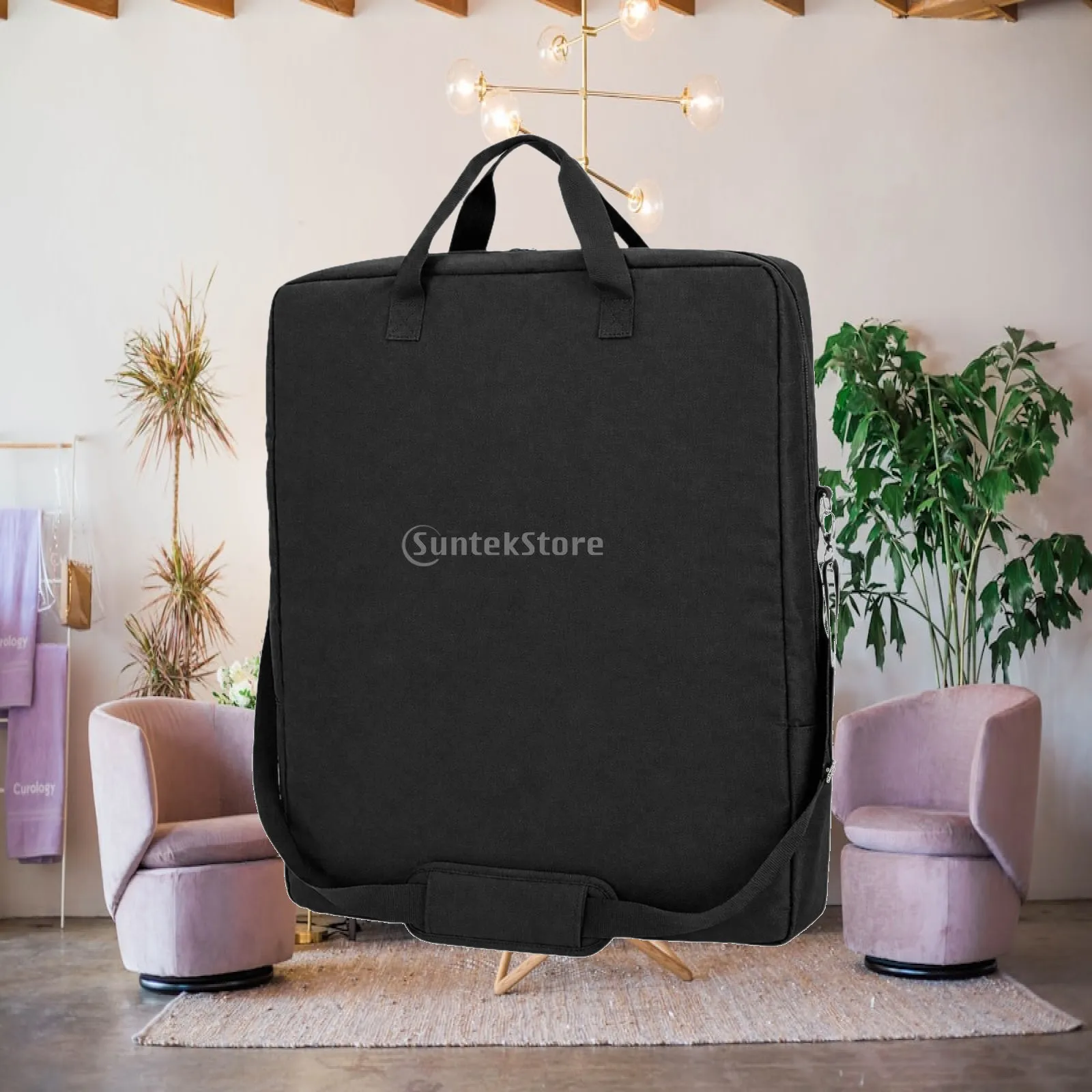 Portable Solar Panel Storage Bag Oxford Cloth Carrying Case with Padded Compartments for Camping Outdoor Power Accessories