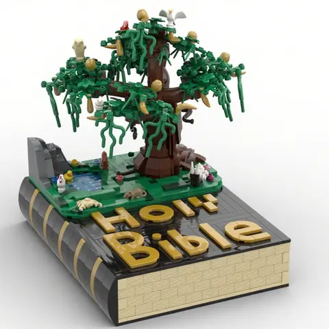 491PCS MOC Creative Model Holy Bible Adam Eve Building Blocks DIY Assembly Building Blocks Display Gift Decoration Birthday Set