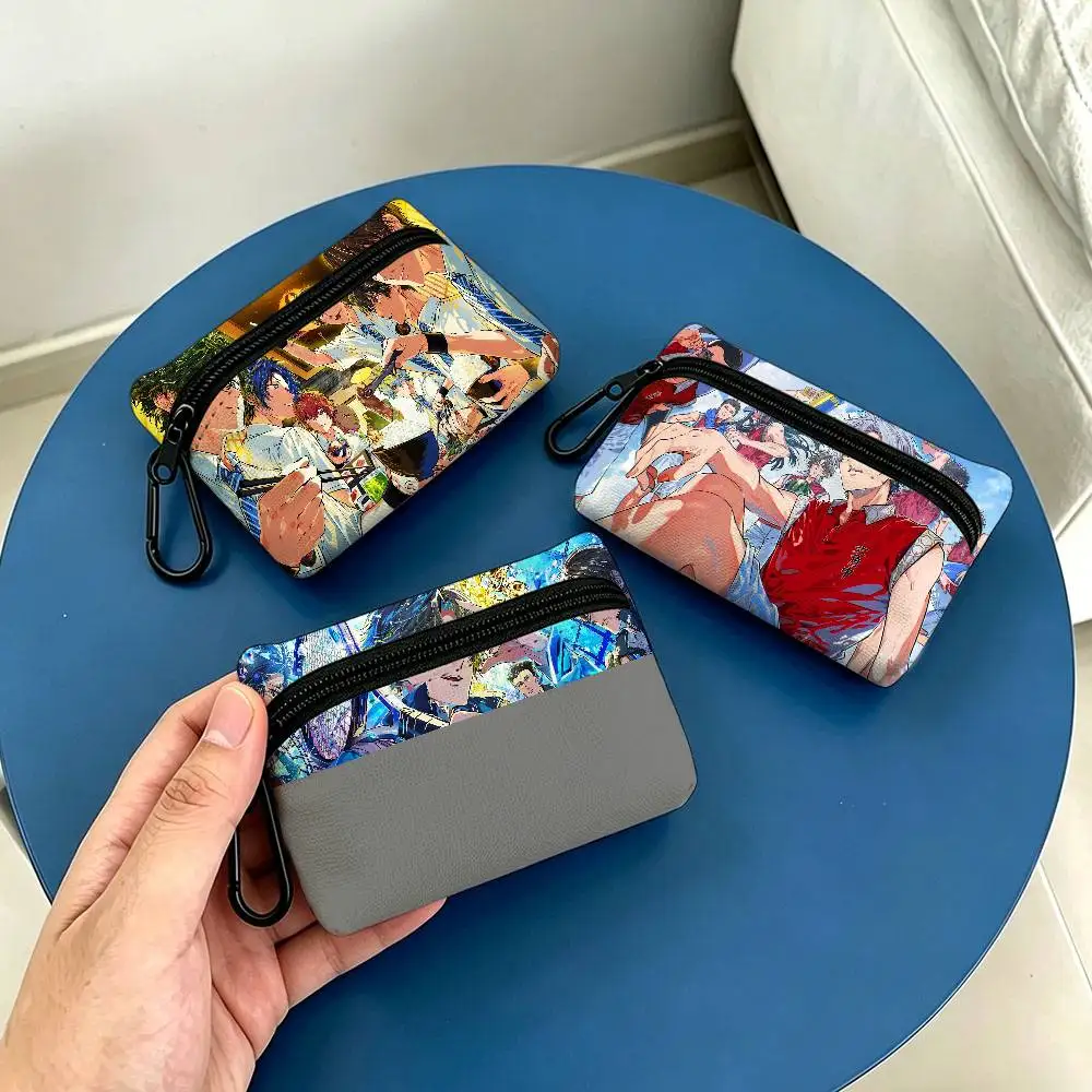 The P-Prince Of T-Tennis Japanese Portable Oxford Cloth Coin Purse Alloy Carabiner Hook Small Zipper Pouch For Belt Daily
