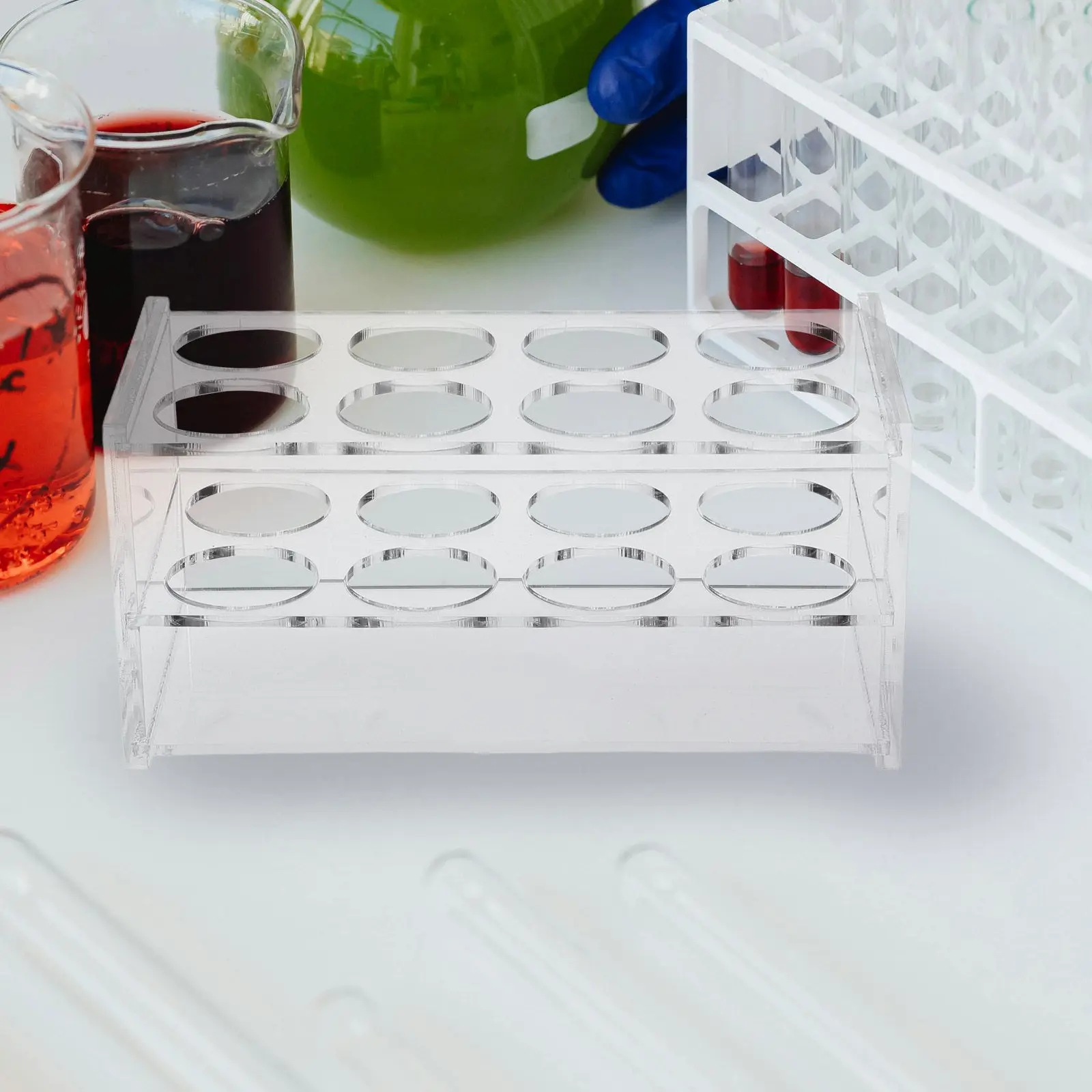 

Laboratory Test Tube Rack 8-Hole Clear Acrylic Holder For 50Ml Tubes Lab Storage Organizer Tube Holder Rack