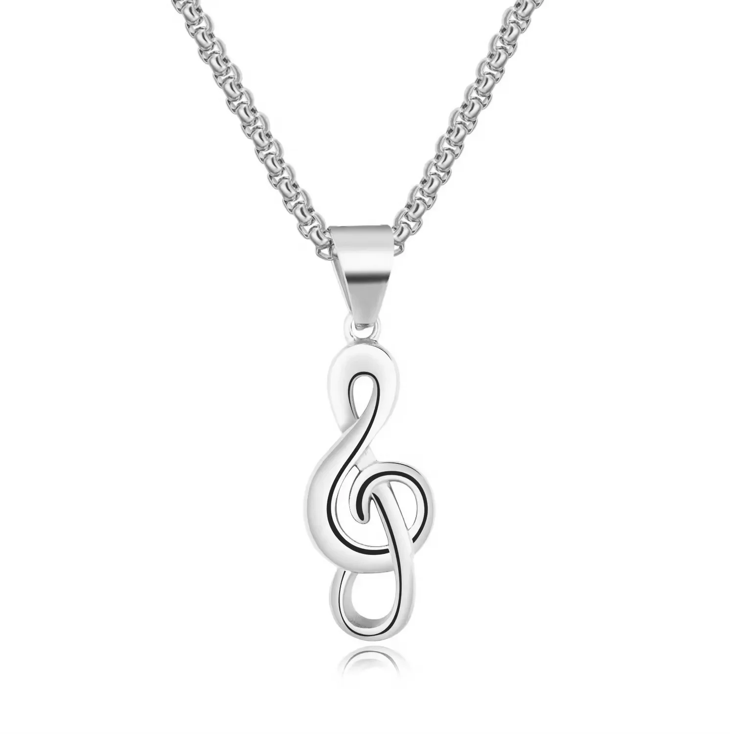 Skyrim Music Necklace Score Note Treble Chain Musical Symbol G Clef Gift For Woman Man Stainless Steel Jewelry Wholesale New