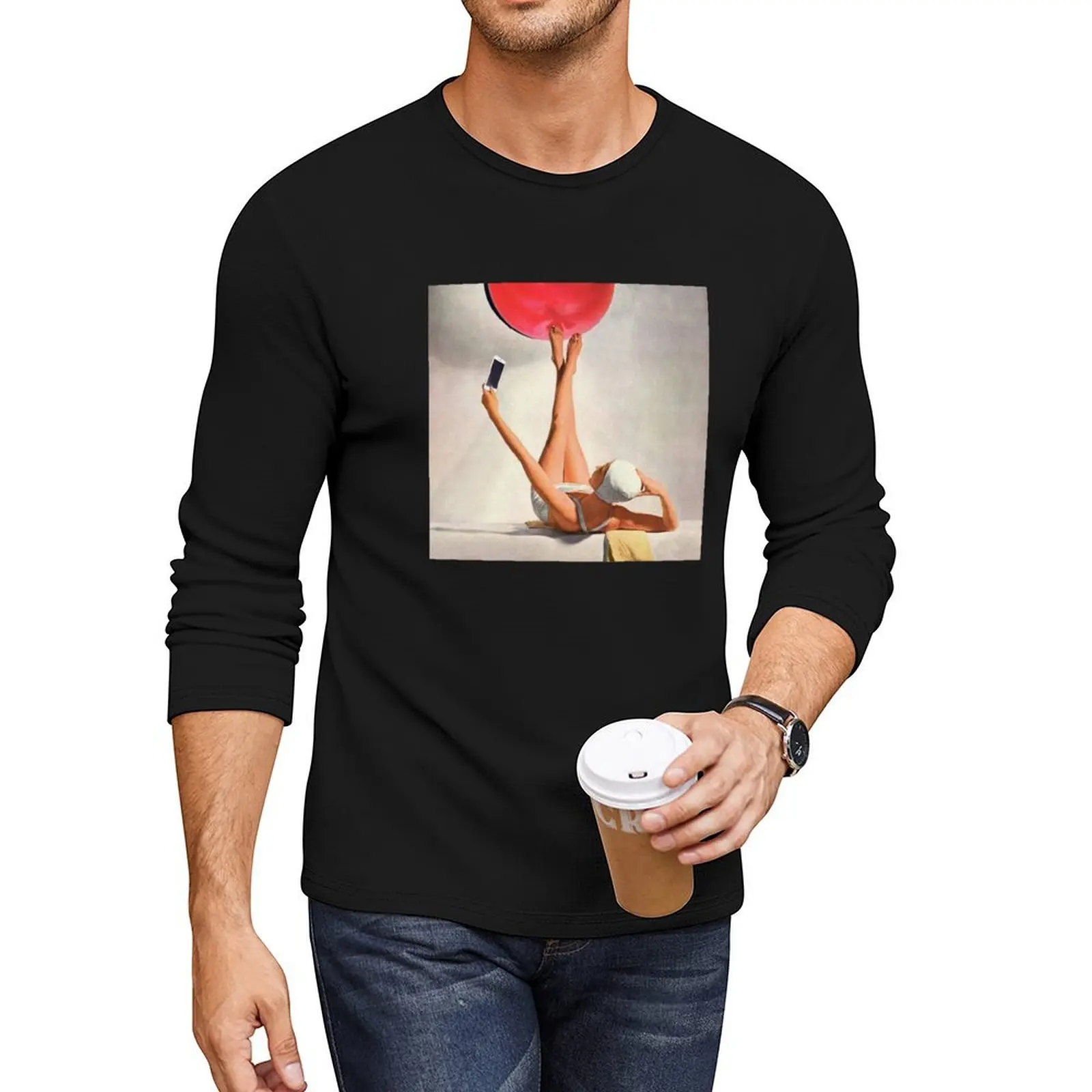 Sauna Selfie Long T-Shirt tees boys t shirts big and tall t shirts for men