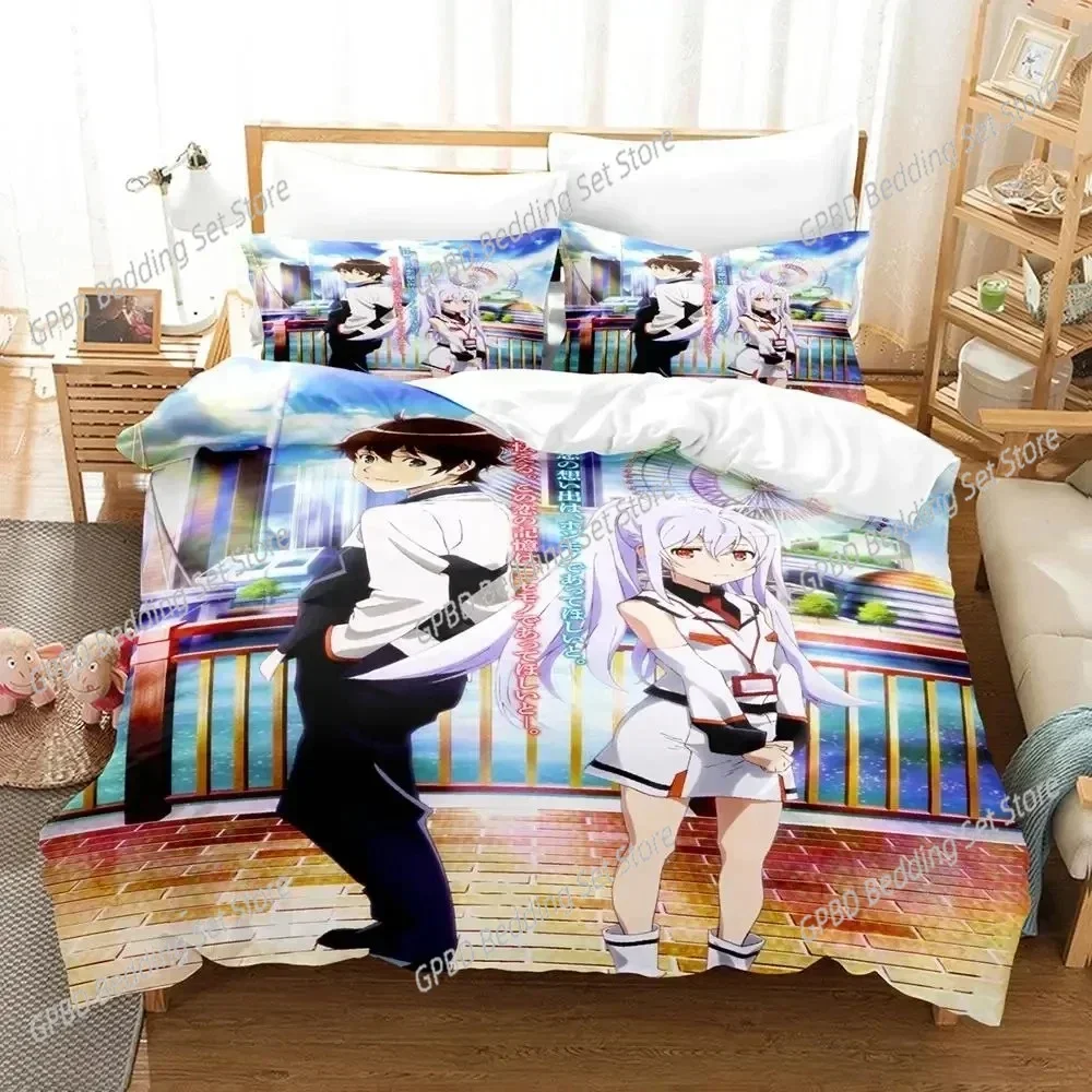 3D Anime Plastic Memories Isla Comfortable Duvet Quilt Cover Pillowcase Bedding Set Children Bedroom Decoration Home Textile
