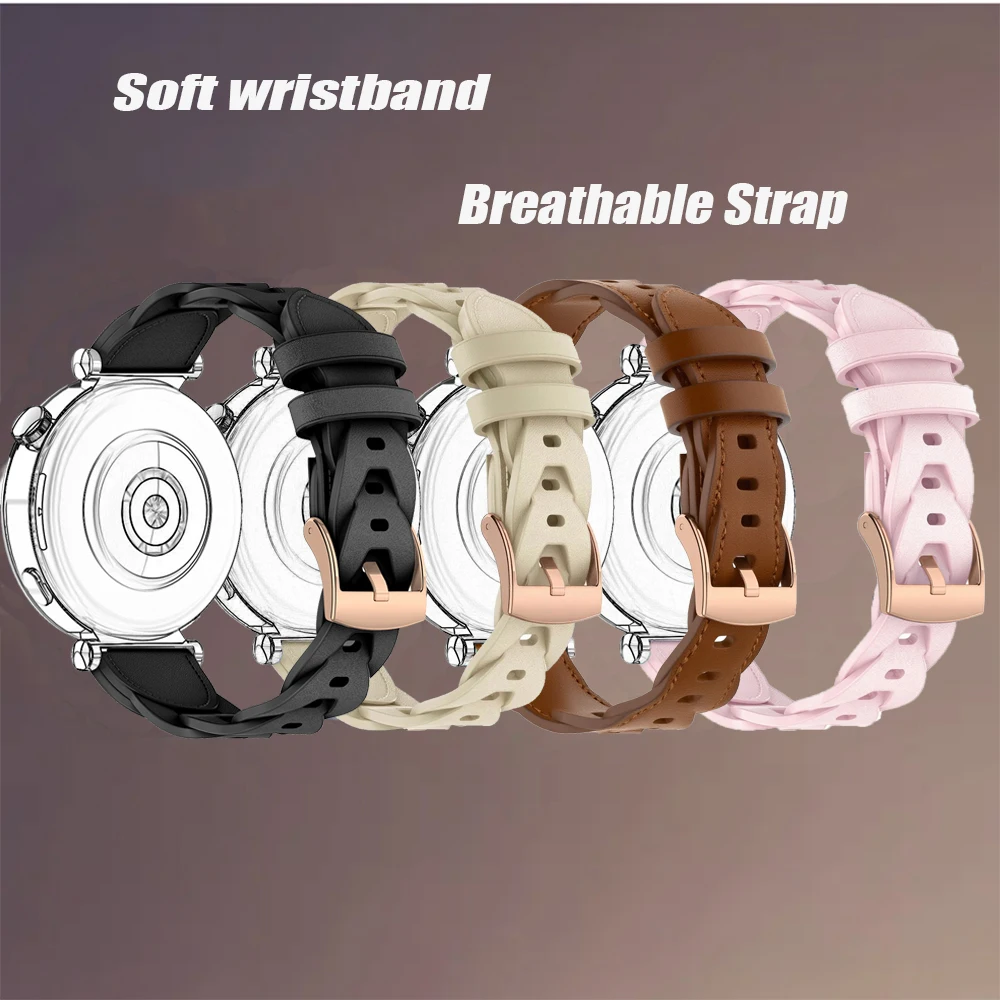 18 MM Elegante Stil Armband Für Garmin Uhr Venu 2S 3S Smartwatch Zubehör Für Huawei Uhr GT 6 5 4 41mm PU Lederband