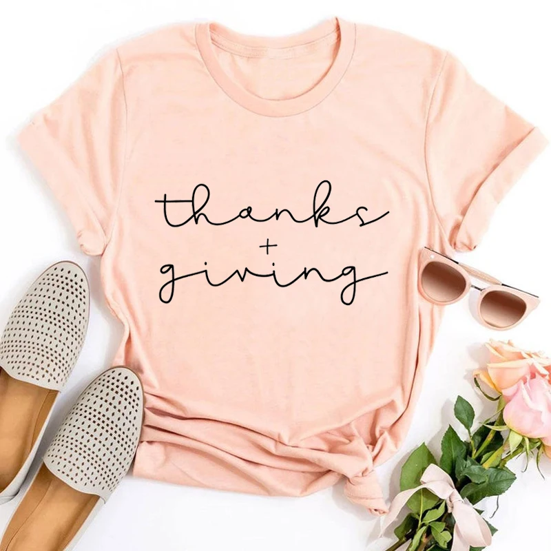 

Thankful Grateful Blessed with Turkey Shirt Thanksgiving T-Shirt Fall Aesthetic Clothes Fall Turkey T-shirts Women Casual