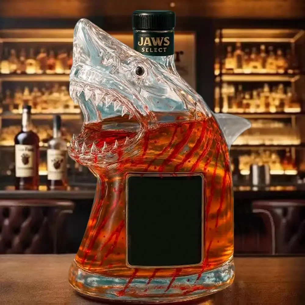 

Забавный графин для бутылок виски с акулой, прозрачный контейнер для вина, герметичная банка для вина для подарков на новоселье