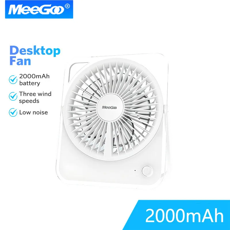 

Xiaomi MeeGoo BE106 Portable Table Fan Type C Rechargeable Battery Strong Wind Mini Desk Fan 3 Speeds Quiet 2000mAh For Camping