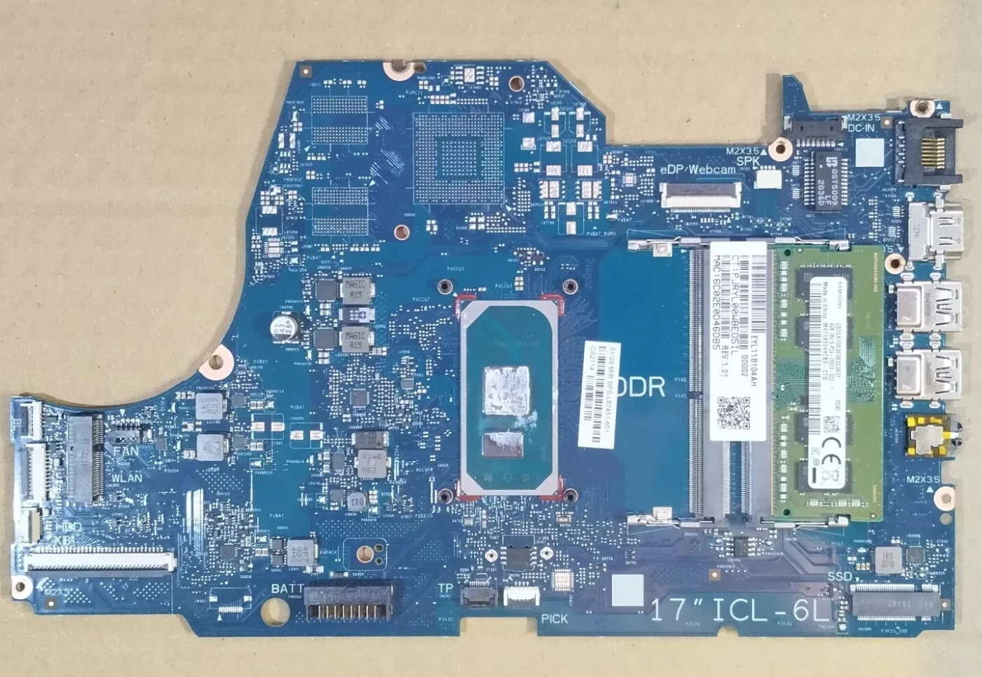 

New for HP 17-BY 17T-BY Laptop motherboard Model Multiple optional replacement SN 6050A3168901 CPU i31005G1 i51035G1 i71065G7