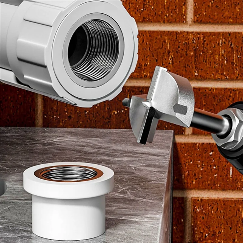 ABBO-Workshop Power Tools: 5Pcs 26.5Mm Boring Drill Bit Thread Attachment For 1/2Inch PPR Water Pipes Repair Tools