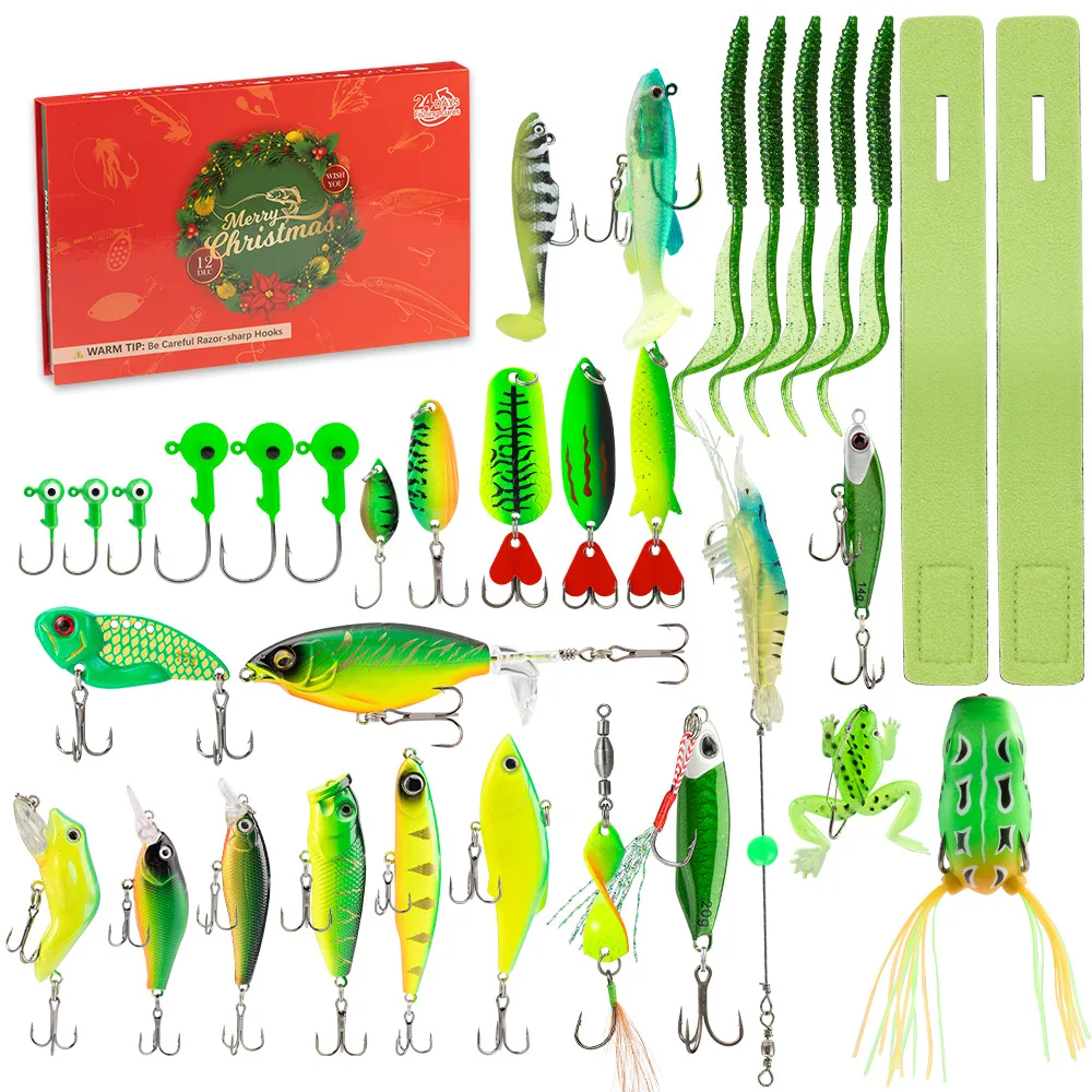 

Fishing Advent Calendar 2025 Christmas Countdown 24 Days Fishing Lures Set Fishing Gear Tackle Gift for Dad Father Fisher Xmas