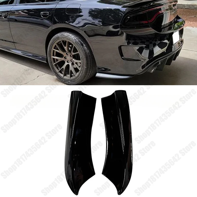 2PCS For Dodge Charger 2015-2022 2023 SRT RT SXT Rear Bumper Lip Wrap Angle Rear Corner Spats Side Splitters Aprons Winglets Bod