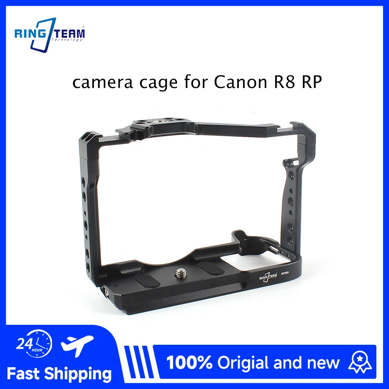 Camera Cage for Canon EOS RP R8 Aerospace Aluminum Alloy with 1/4 3/8 Holes Cold Shoe Gimbal Compatible Vlog Rig