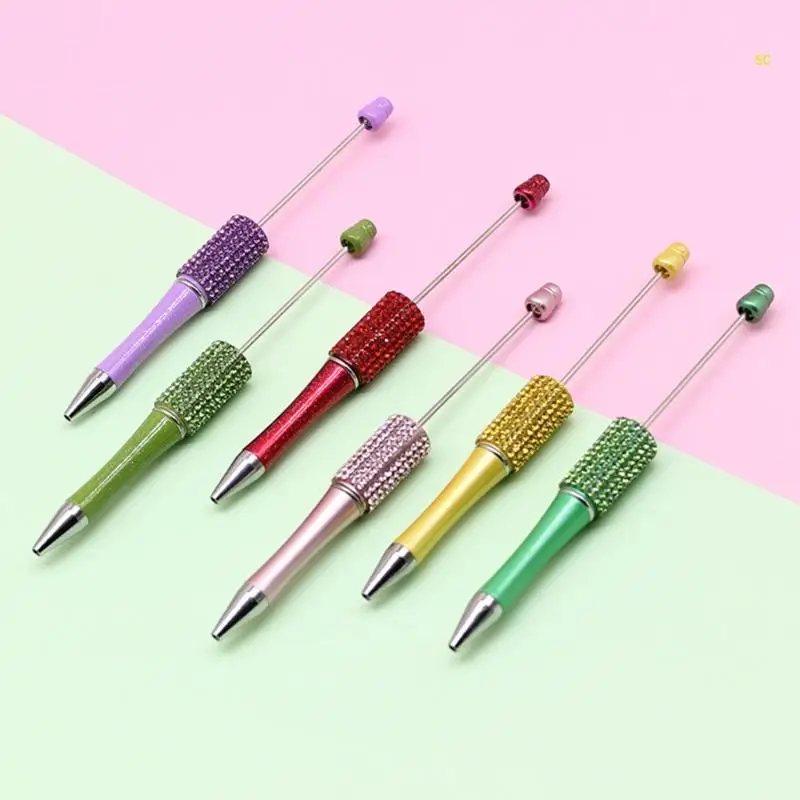 Beadable Ballpoint Pens Retractable Ballpoint Pen Ballpoint Pen Office Writing Supplies Gift for Kid Reward Dropship