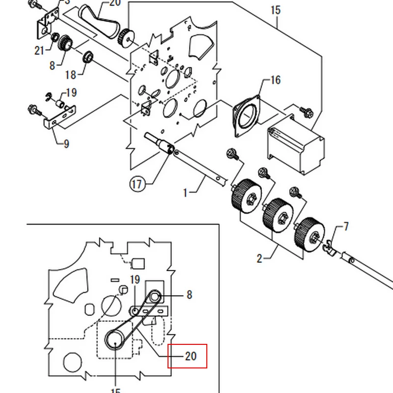 

Long Life Paper Feed Drive Belt C2842722 For use in Ricoh DD5450C 5440C F550 CP7400 CP7450 NO.20 Parts