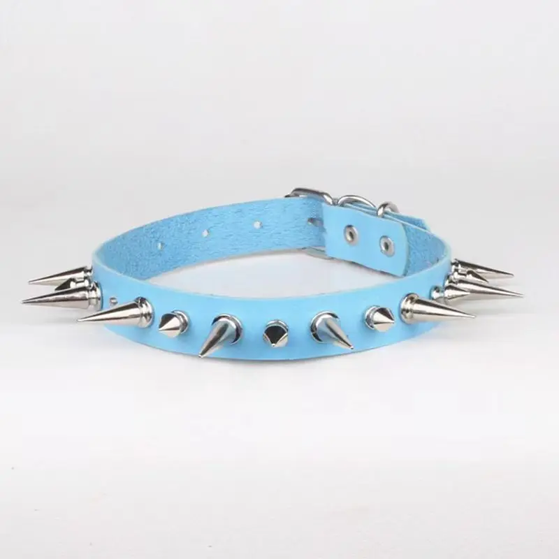 Explosive Accessories Harajuku Style Punk Rock Nightclub PU Leather Necklace Rivets Spike Collar Collar Chain