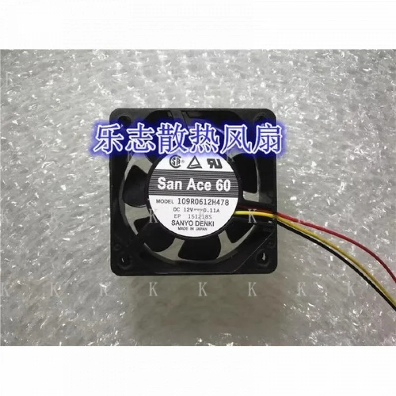 

C ДЛЯ Sanyo San Ace 60 109R0612H478 6025 DC 12 В 0,11 А 3-проводной бесшумный охлаждающий вентилятор
