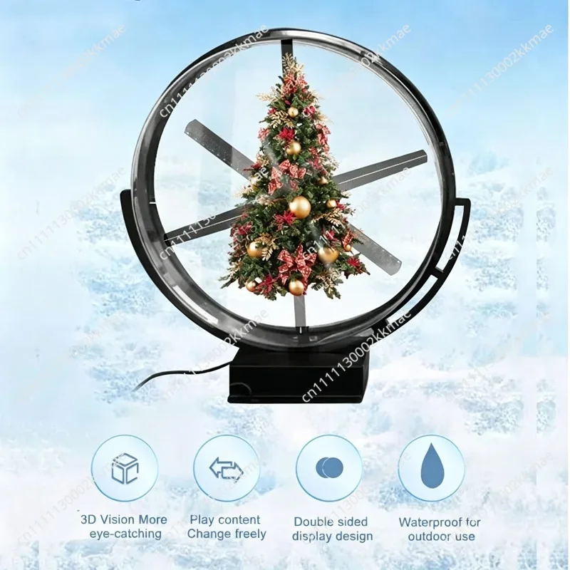 Outdoor Wall Mounted Waterproof 3D Holographic Light Emitting Diode Fan Display Single/Double Side Logo Display 3D Holographic