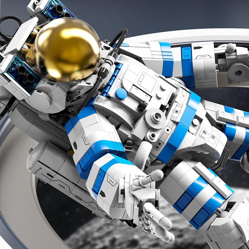 1568 Uds. Juguetes de bloques de construcción de astronauta modelo explorador espacial montar rompecabezas ladrillos juegos de juguetes para chico adornos de escritorio regalos