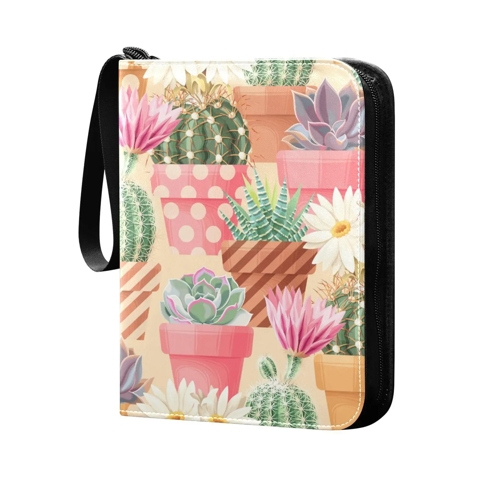 

Cactus Succulent 4 Pocket Trading Card Binder 400 Double Sided Pocket Album for Sport Game Cards Unique Card Collection Storage