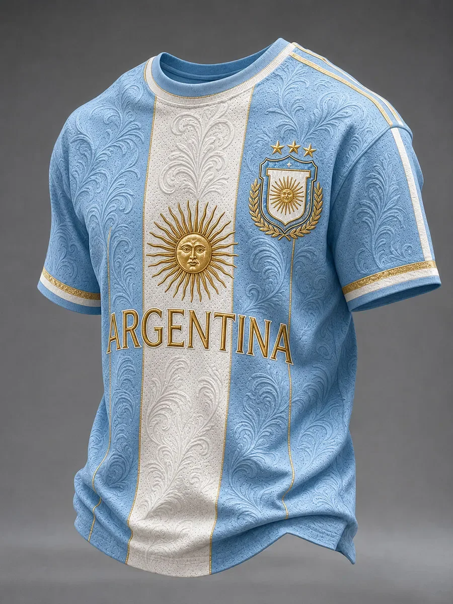 2026 Edition Argentine Fan Football Training T-Shirt -3D Printed- Comfortable and Breathable - Family Clothing