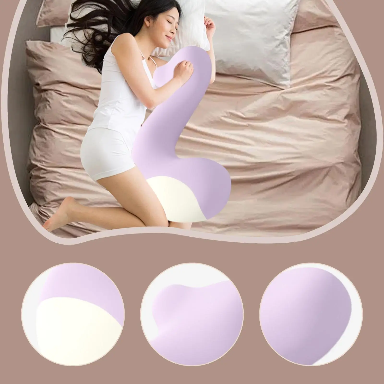 

Long Body Pillow for Sleeping Ergonomic for Side Sleeper Versatile Lower Back Support Removable Cover Side Pillow for Bed