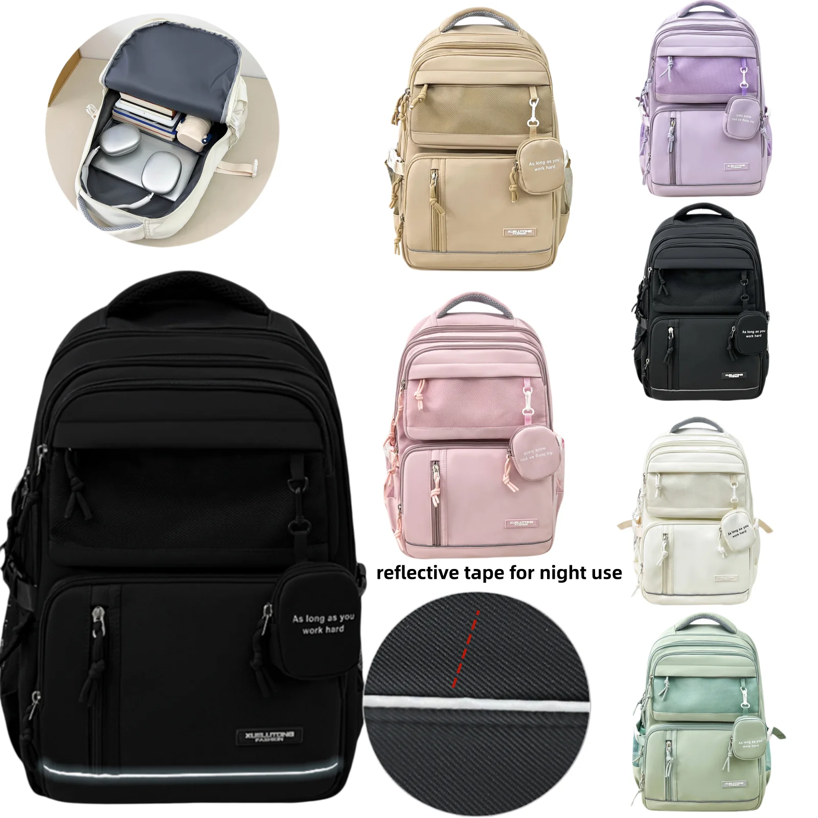 

New minimalist and comfortable versatile backpack with large capacity and multiple pockets, college student backpack
