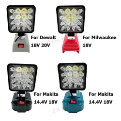 3In Led Light Spotlight Outdoor Work Fishing Handheld Emergency Lamp For Dewalt For Milwaukee For Makita 18V Battery Work Light