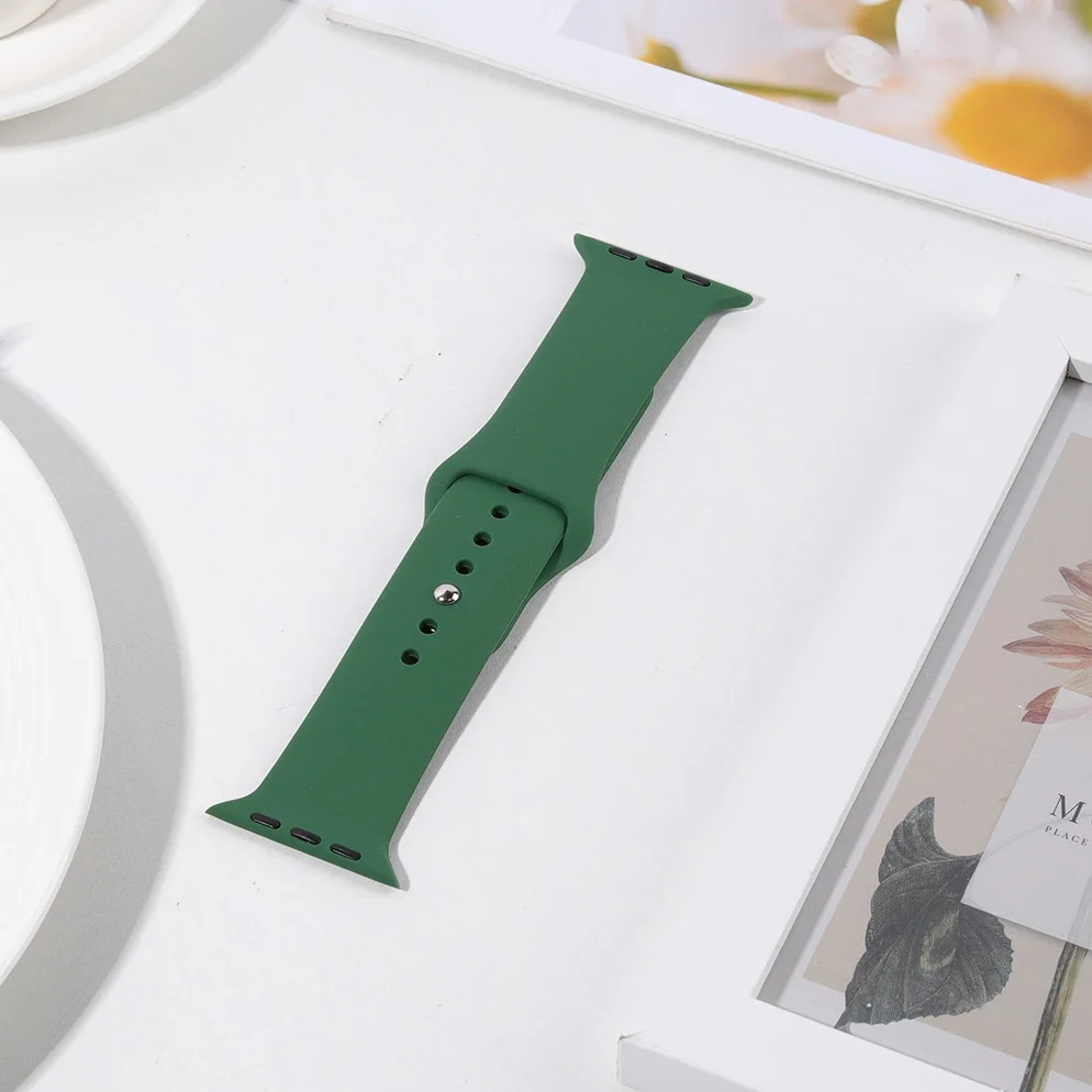 Silikonarmband für Apple Watch, 40 mm, 44 mm, 45 mm, 46 mm, 41 mm, 42 mm, 38 mm, Armband, Correa, iWatch Series SE 12/6/7/8/9/11, Ultra, 4 Armbänder, 49 mm. – Detail 7